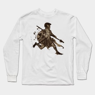 Spartan soldier (design) freehand drawing with filters. Long Sleeve T-Shirt